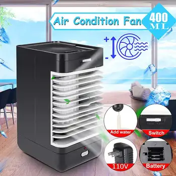 

Mini Portable Air Conditioner 400ML Conditioning Humidifier Purifier Desktop Air Cooler Fan EU/US Plug Support Battery Power