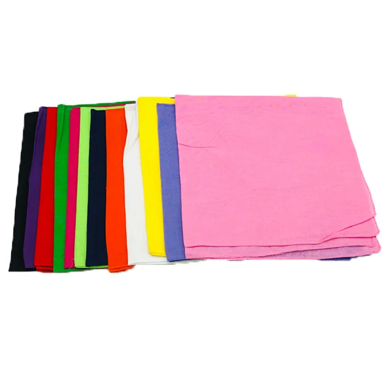  Cotton Solid Color 55 Cm * 55 Cm Hip Hop Black Hip Hop Headscarf Bandana Handkerchief Men And Women