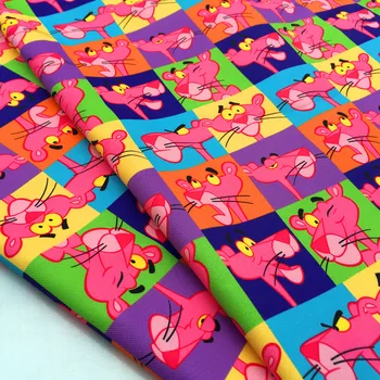 

Cartoon lattice digital printing waterproof polyester fabric DIY handmade fabric cloth bag curtain tablecloth pillow