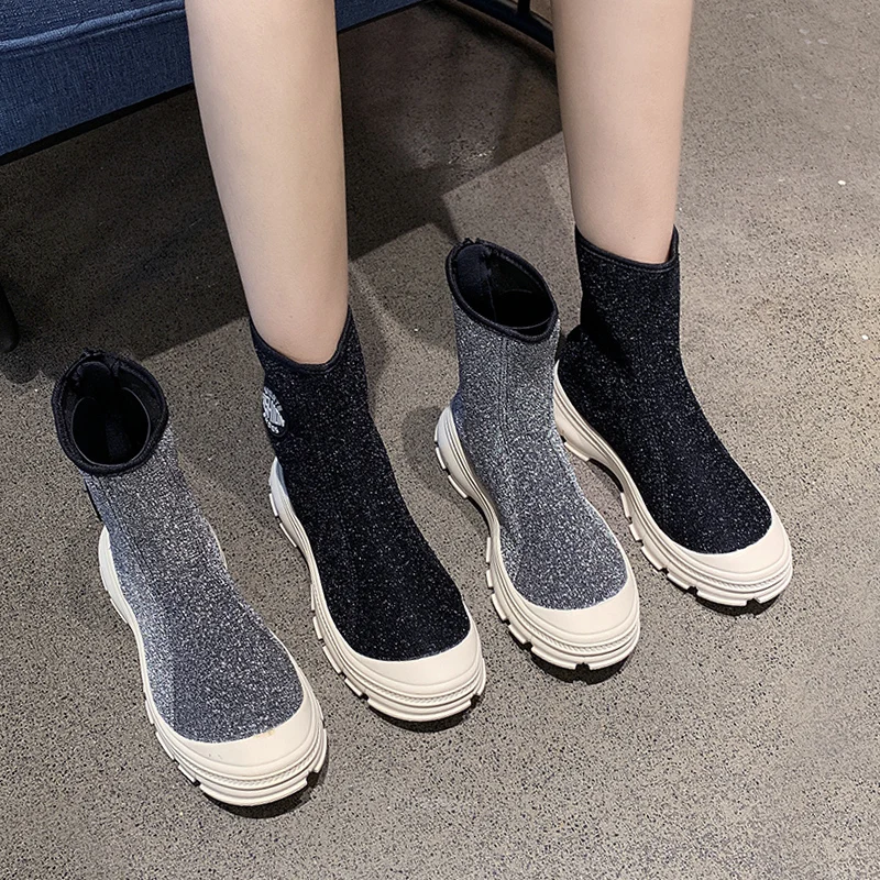 

Boots women's 2019 autumn short boots women's spring and autumn bouncing skinny boots net red autumn thick-soled high-end boots