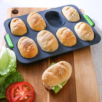 

Silicone Bun Bread Forms Non Stick Baking Sheets Perforated Hamburger Molds Muffin Pan Tray Kitchen Baking Accessories