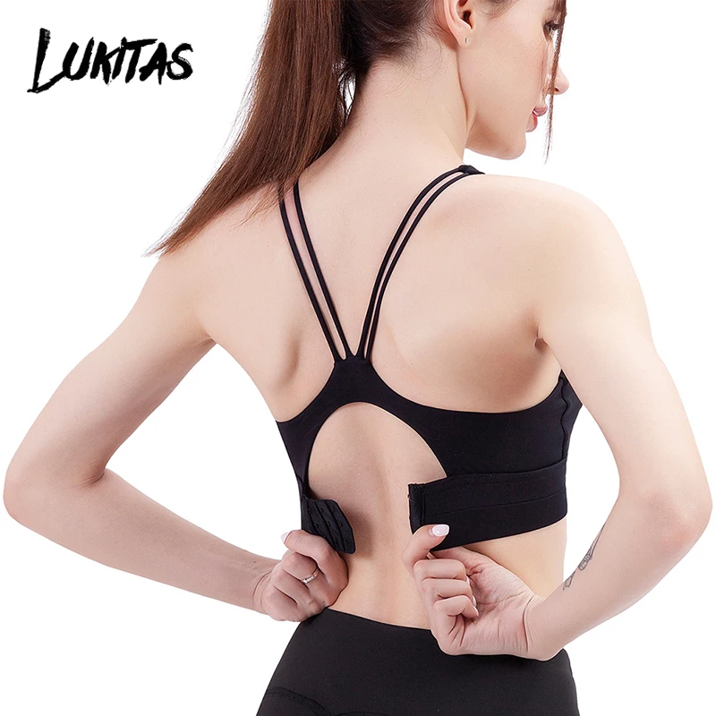 Сексуальный женский бюстгальтер для йоги LUKITAS женские противоударные спортивные