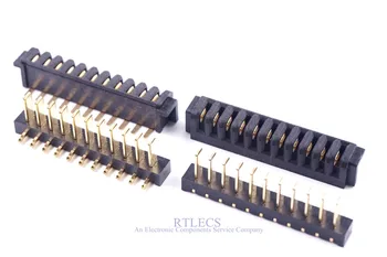 

5 Pairs Pitch 2.5 mm 11 Positions Female Blade Socket Receptacle Male Header Battery Connector Right Angle Through Holes 7A /Pin