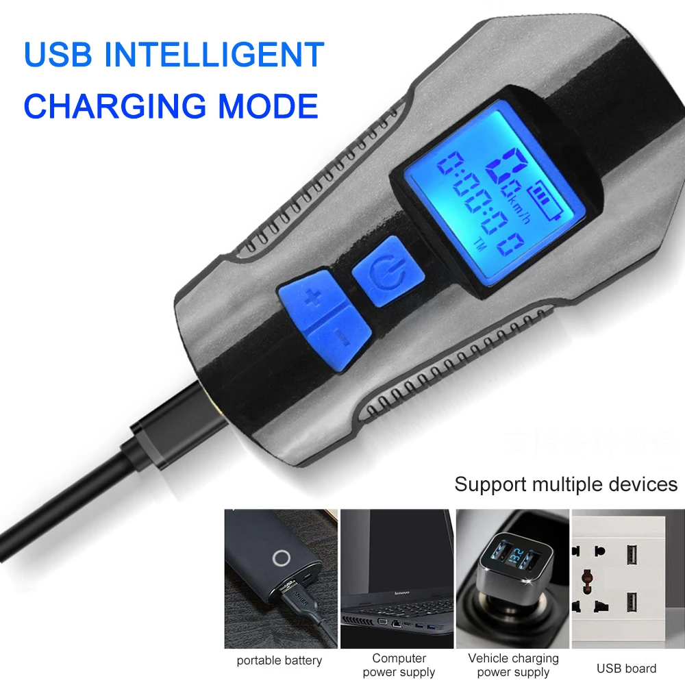 Многофункциональный IP65 светодиодный велосипедный светильник USB задний