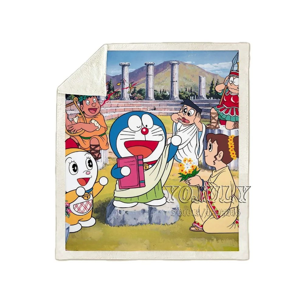 YOJULY bule Doraemon, Аниме Стиль, для детей и взрослых, 3D принт, одеяло, диване, пододеяльник, теплое постельное белье, модное офисное одеяло для короткого сна K05