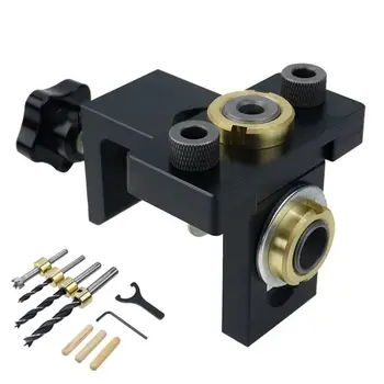 

10pcs 3 in 1 Straight Hole Locator Drill Guide Woodworking Puncher Furniture Carpentry Tools Set