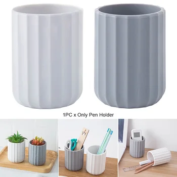 

Pot Large Capacity Vase Gift Non Slip Silicone Desktop Organizer Pen Holder Pencil Home Office Makeup Brush Round Container