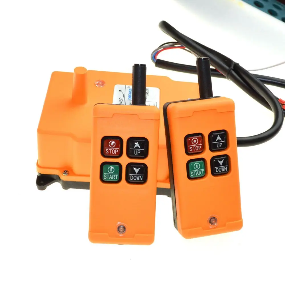 HS-4 2 Tansmitters 4 Channels 1 Speed Control Hoist Crane Radio Remote Control System