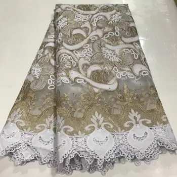 

2020 Latest High Quality African Lace Fabric Pure White French Net Embroidery Tulle Lace Fabric For Nigerian Wedding Party Dres
