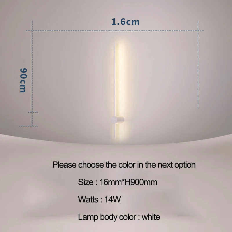 Современный светодиодный настенный светильник, зеркальный светильник, поверхностное крепление для гостиной, ресторана, спальни, настенный светильник L600mm 900mm - Цвет абажура: White color L900mm