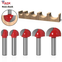 Ponteira de fresa de madeira com haste redonda, 6/8mm, para ponteira de raio de fresa cnc, metal duro, ferramentas para trabalhar madeira
