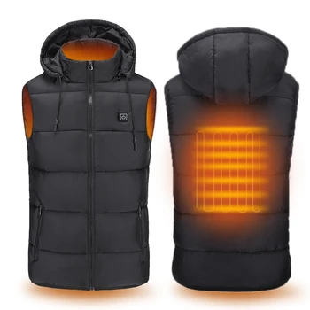 

ZYNNEVA Outdoor USB Smart Heated Vest Winter Electric Charging Heating Jacket Men Women Pure Color Warm Hiking Clothing GC1135