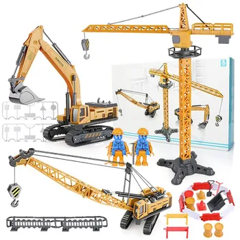 

Vehicle Toy Set, Engineering Tractor And Excavator Toy Set, Crane, Excavator Toy Vehicles Diecasts Boy Kid Toys Gift Mini Car