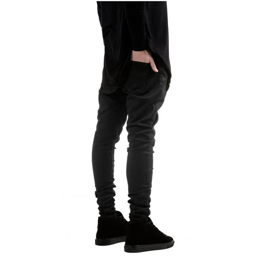 REPPUNK Осенние Новые мужские джинсы черные высококачественные модные трендовые джинсы скинни мужские повседневные приталенные джинсовые брюки