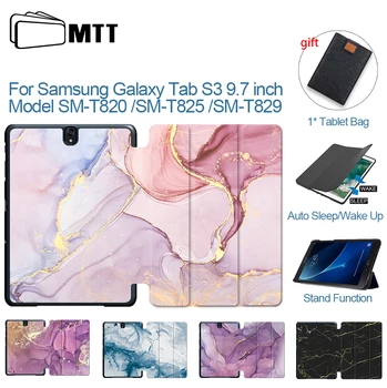 

MTT Marble PU Leather Case For Samsung Galaxy Tab S3 9.7 inch SM-T820 SM-T825 SM-T829 Fold Flip Stand Cover Tablet Case