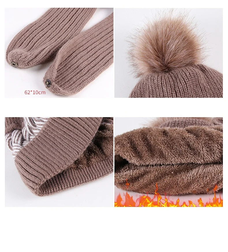 Homme Chapeau Bonnet / Slouchy Extérieur Tricoté Toison Bande Coupe Vent Chaud Noir de 9412782