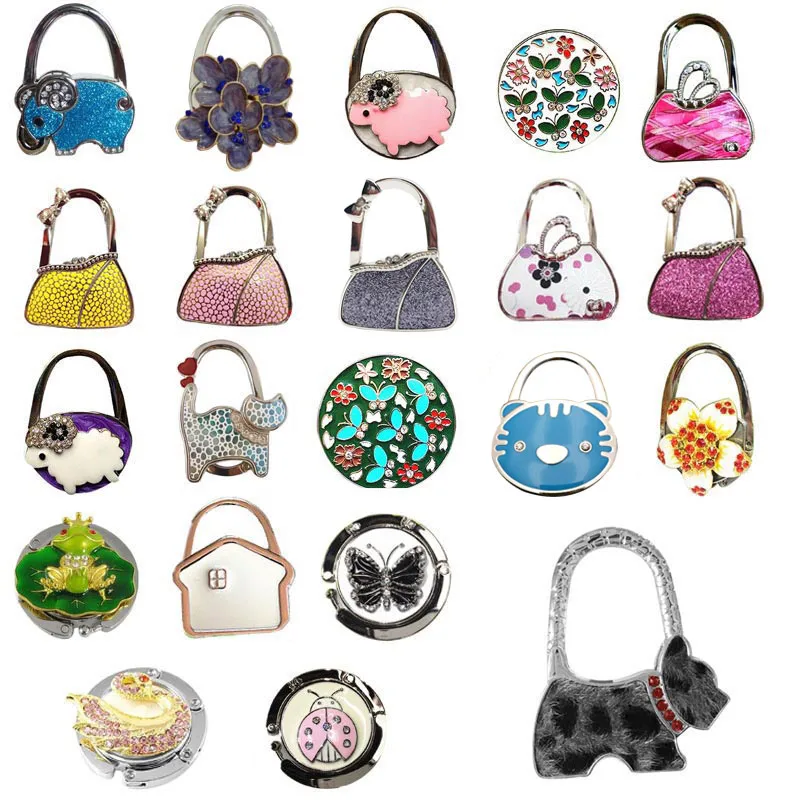 

Lovely Colorful Folding Handbag Purse Tote Bag Hanger Decor Holder Table Hook For Gift DIN889