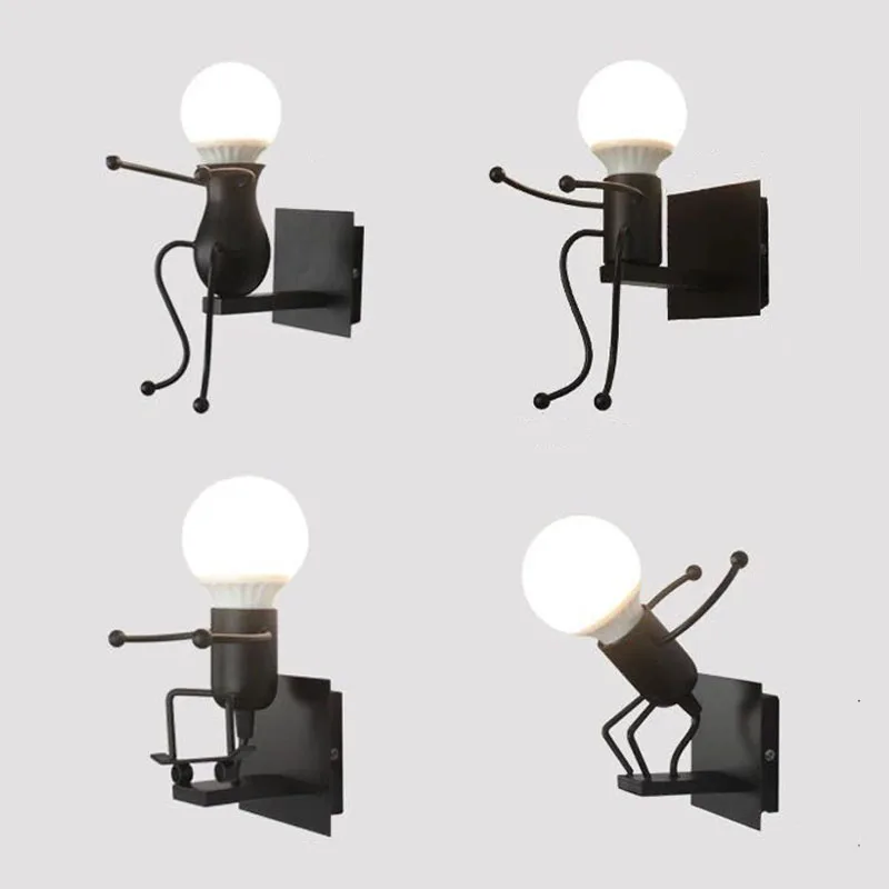 

New LED wall lamp creative wall lamp pendant lamp 5W 7W iron dwarf shape bedroom bedside lamp children room living room