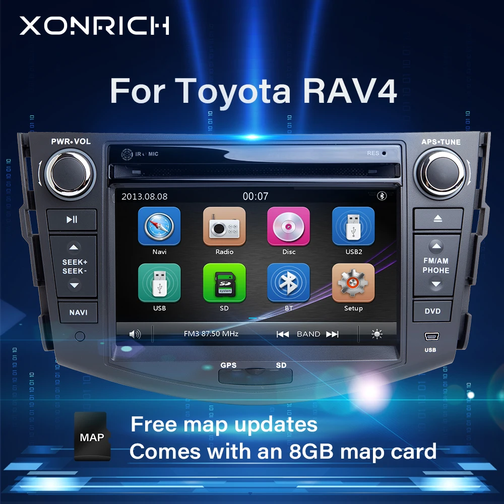 Автомобильный DVD-плеер 2 din для Toyota RAV4 Rav 4 2007 2008 2009 2010 2011 2012 радио GPS-навигация
