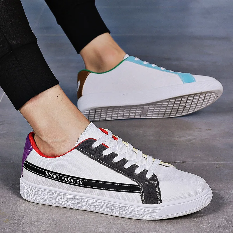 

Cloth Cover Leisure Time Male Shoes Trend School Wind Male All-match Shoes Spelling Color Canvas Shoe Student Tide