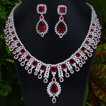 

GODKI Luxury SAUDI ARABIA HIGH Jewelry Sets For Women Wedding Necklace Earring Set Cubic Zircon Dubai Bridal jewelry Set 2020