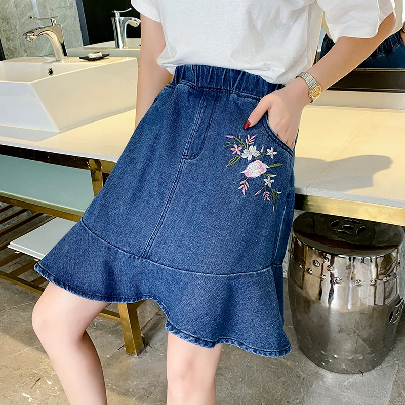 plus size short jean skirts