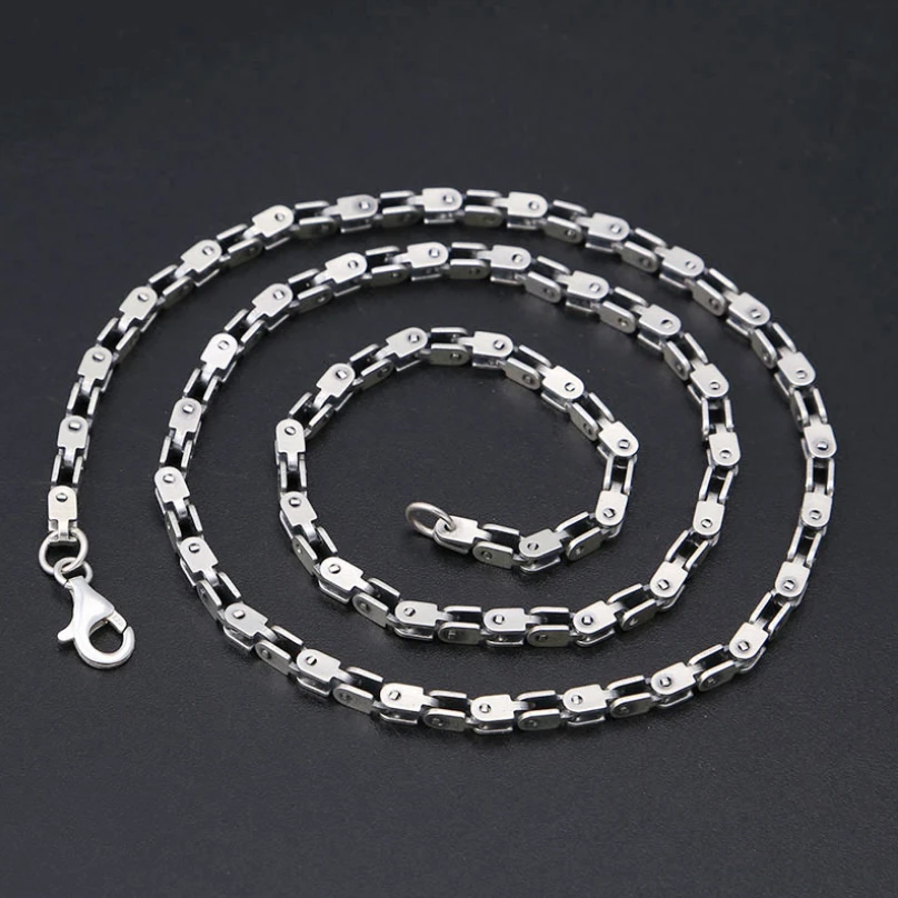 Collar de cadena de plata esterlina S925 para hombre, cadena gruesa y ancha, cuadrado, atmosférico, regalo de joyería|Collares de cadena| - AliExpress