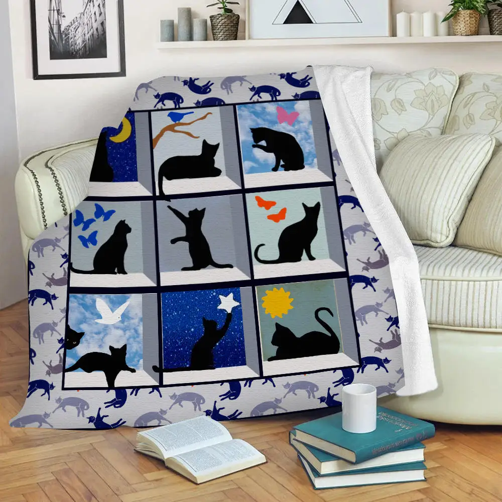 Anime Animal 3D Printed Sherpa Blanket For Sofa Flannel soft warm