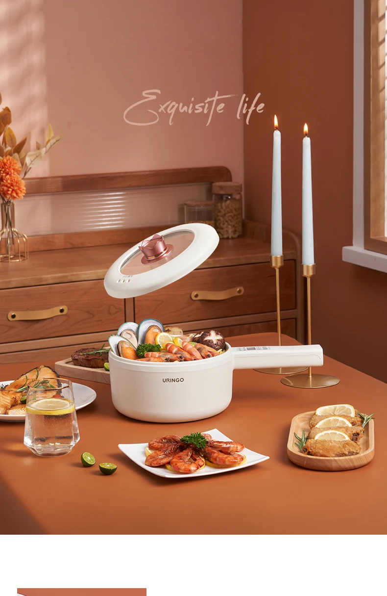 Description Picture 2 of item1.6L Electric Cooking Pot Multicooker Hotpot Rice Cooker Ceramic Liner Smart Electric Skillet Fried Pan Food Steamer 700W