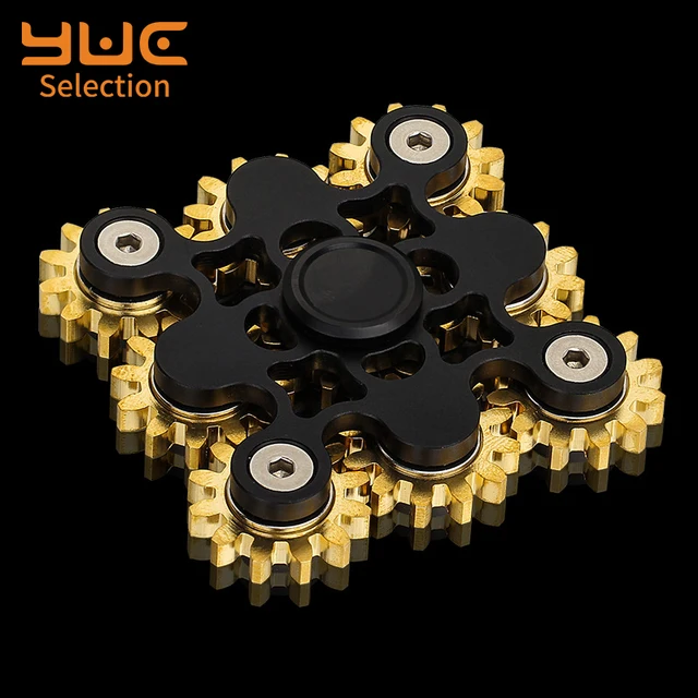 YUC Delicateness Gear Hand Spinner All Copper Fidget Spinner Nine Teeth Linkage EDC Metal Alloy Spinner Focus Toys Stress Relief - Image 4