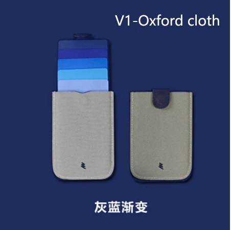 DAX V2, кожаный держатель для карт, мини, тонкий, портативный, тянутый дизайн, мужской карт-Холдер, кошелек, градиентный цвет, 5 карт, для денег, короткий, Женский кошелек, новинка - Цвет: V1-Blue and Gray