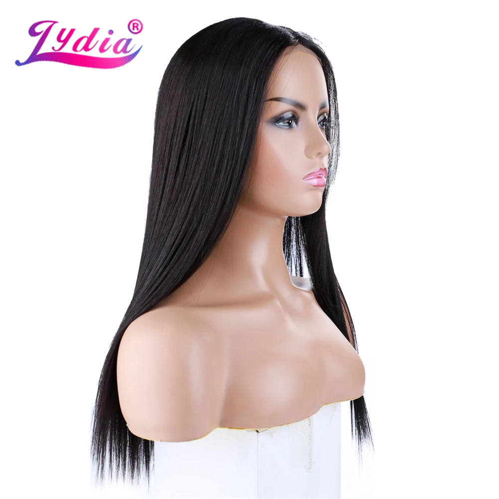 Lydia Long Straight Synthetic Wigs for Women 20Inch Black Daily Heat Resistant Futura Mixed Hair 1B# Blonde Ombre