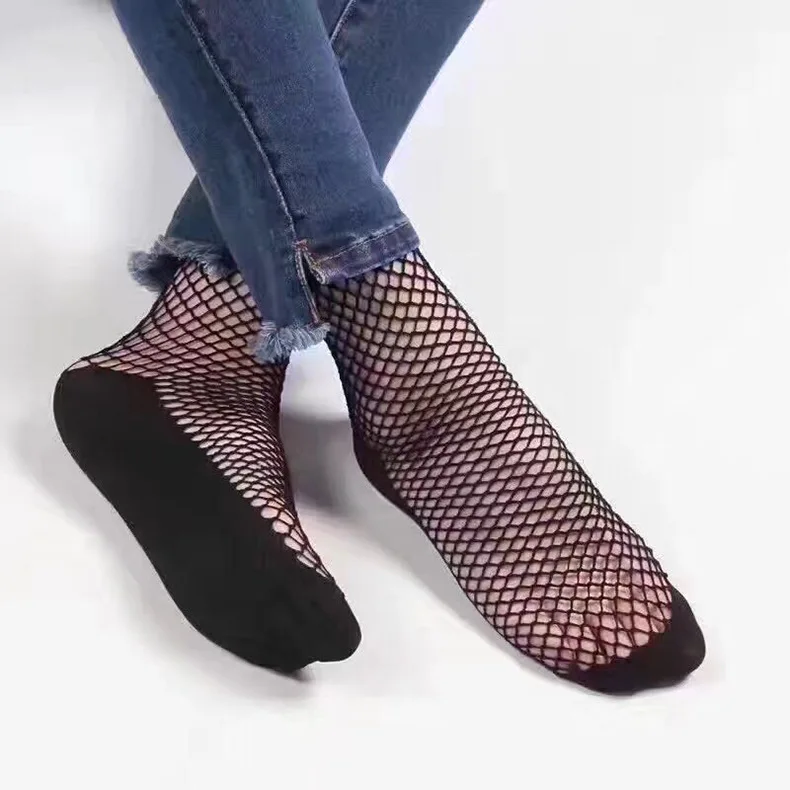 Новинка года; calcetas chaussettes meias calcetines; сетчатые носки skarpetki; женские пикантные черные носки для девочек в стиле Харадзюку