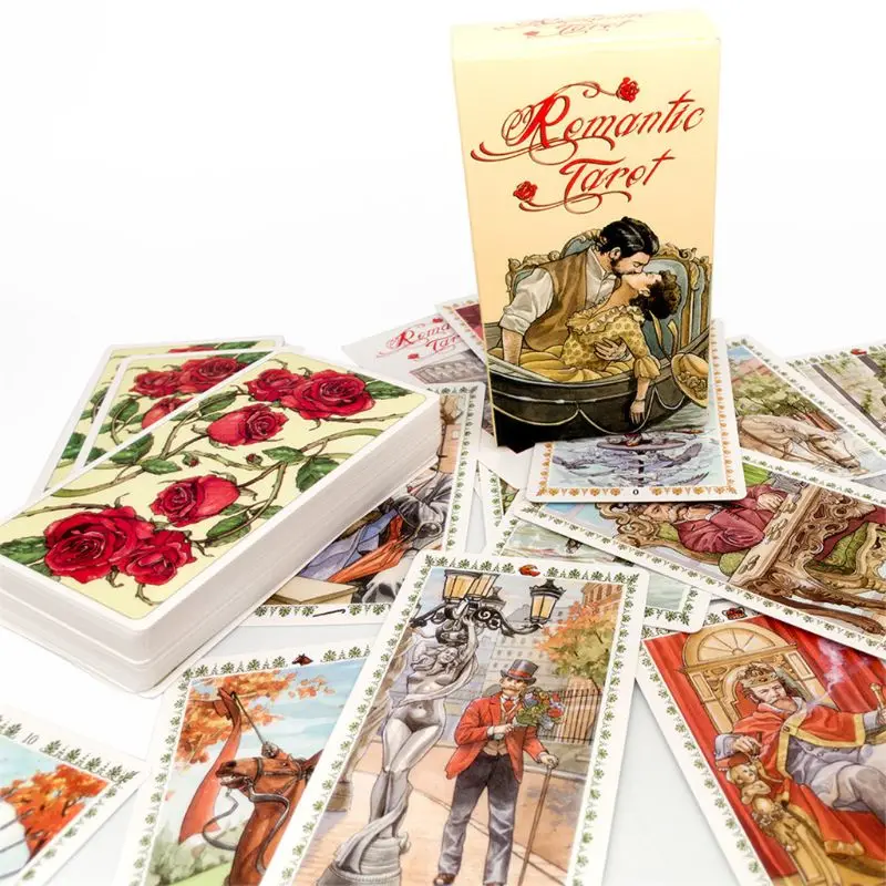 

Romantic Tarot 78 Cards Deck English Tarot Guidance Fate Divination Oracle Family Party Board Game Playing Card