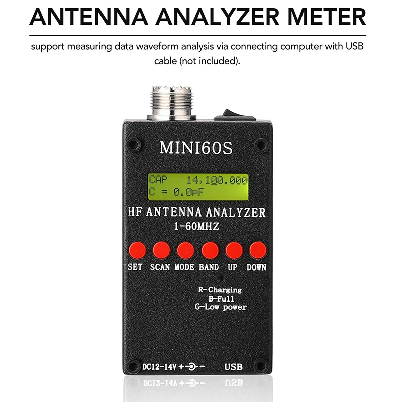 Mini60S 1 60MHz HF ANT SWR антенна анализатор метр с BT Android APP PC программное обеспечение для Ham