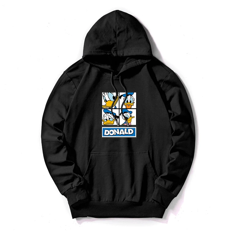 

2019 Women/Men Couple Hoodies Autumn Winter Hoodie Cartoon Print Donald Duck Pullover Casual Long Sleeve Sport Hooded Sweatshirt