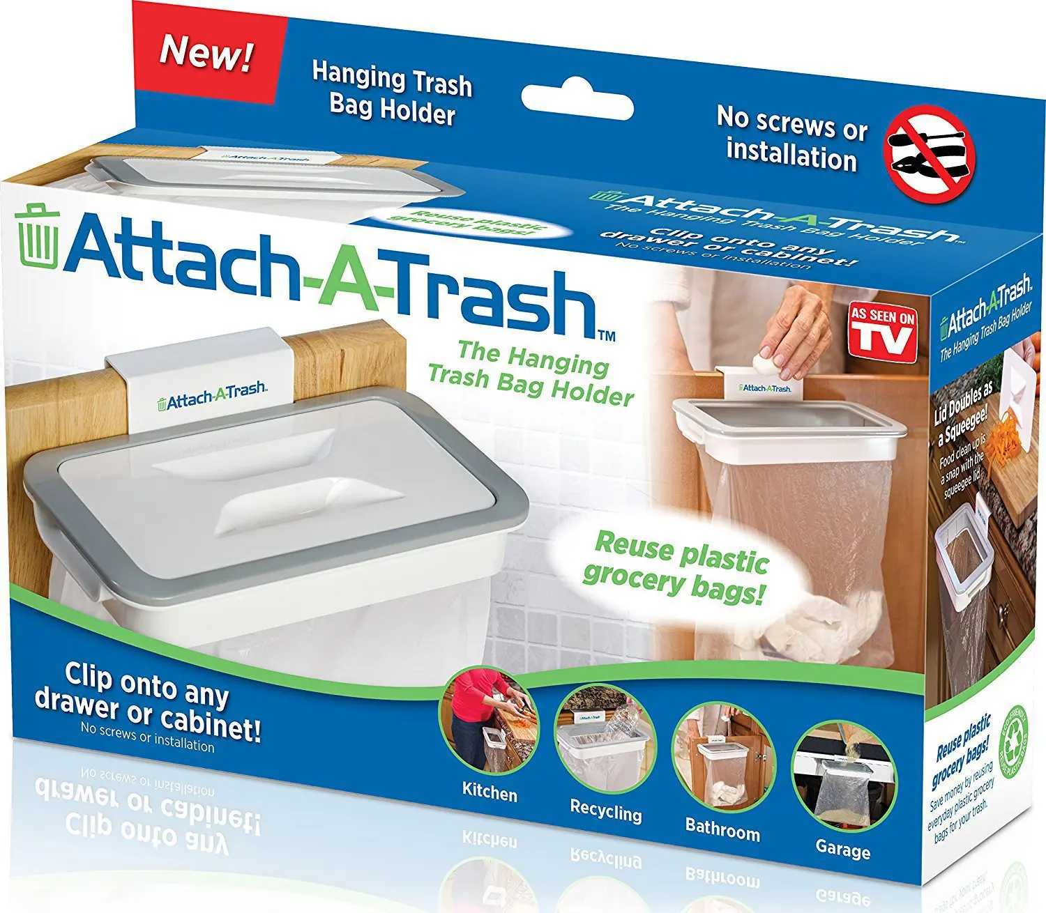 

Attach-A-Trash Kitchen garbage bin cabinet door hanging trash can kitchen trash bin garbage cans