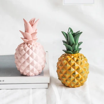 

Creative Resin Pineapple Piggy Bank Cartoon Multi-Function Storage Tank High Quality Durable Fruits Sculpture Home Decor Crafts