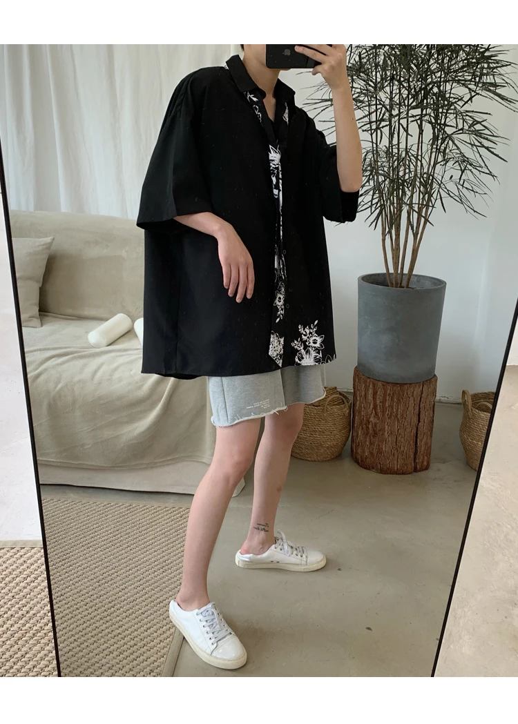 5XL! SHENGYUJIN ретро шик Длинные свободные штаны в красную сетку из шифона с короткими футболки с рукавами мужской ins summer с печатным галстуком