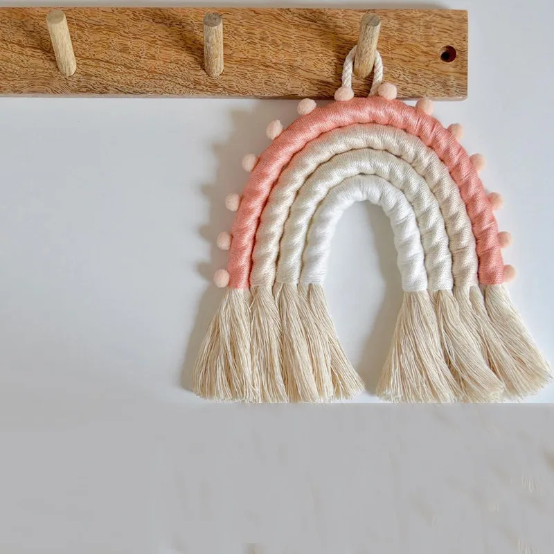 Baby Rattles Crib Mobile Rainbow Tassel Rattles for Newborn Kids Bedroom Stroller Hanging Decorations Diy Handmade 2