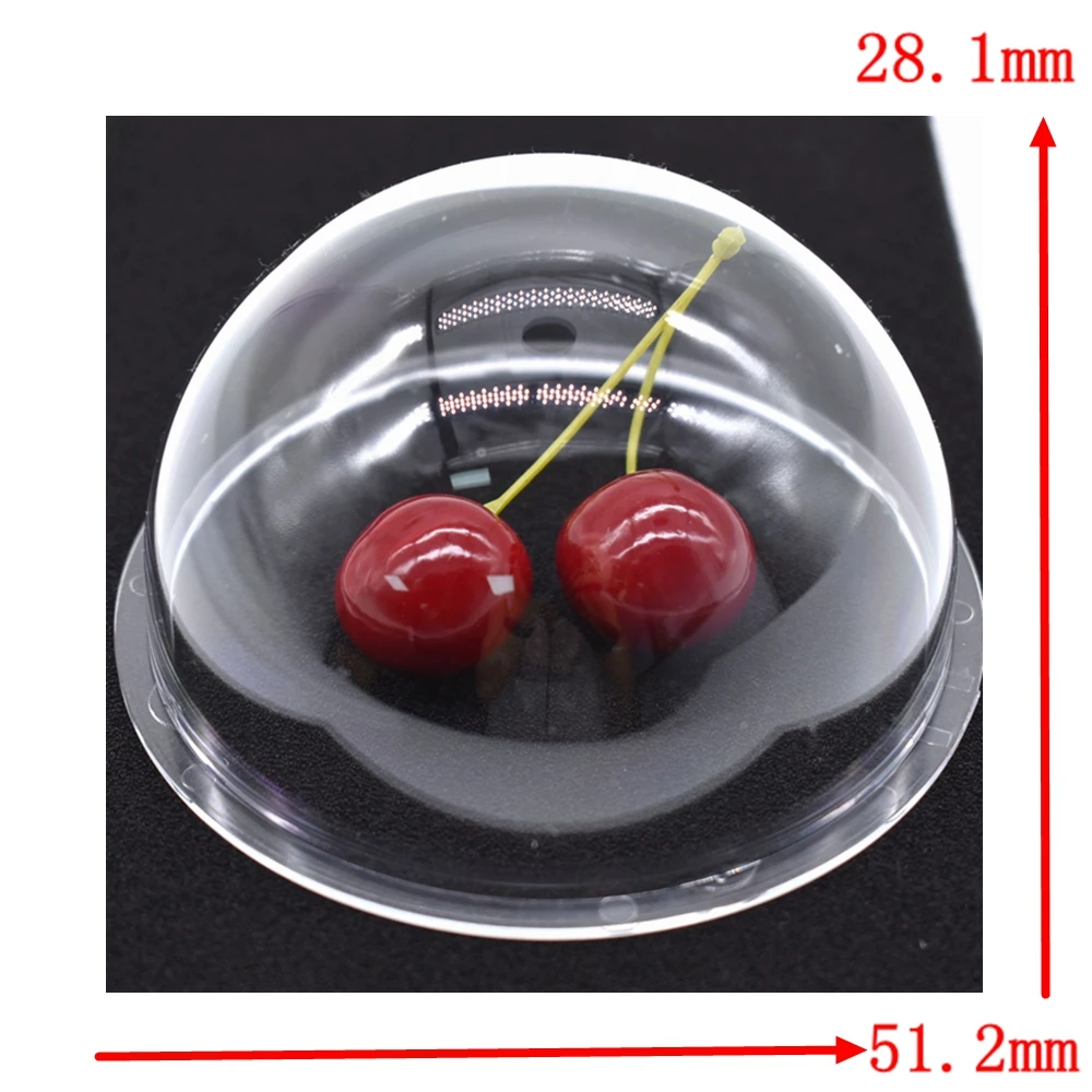 HinMade 2 inch clear color CCTV dome glass high light transmission anti-aging Camera Dome Cover PC material indoor and outdoor 3 1 inch small cctv camera dome glass protective cover acrylic pc hemisphere shell clear color size 84 8x44 8mm