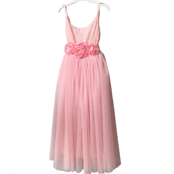 

Summer Girls Lace Maxi Long Dress for Kids Princess Party Dress Flowers Girls Wedding Costume Baby White dress For 10-12Y teens