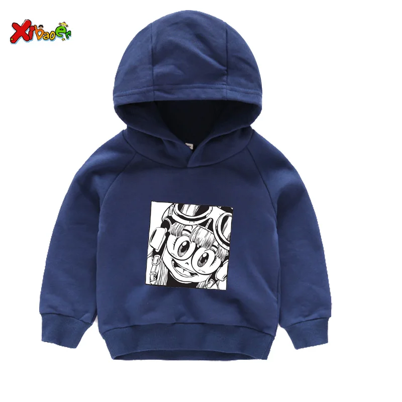 Толстовки с капюшоном для маленьких девочек модная футболка arale, свитер г. Новая милая детская одежда с длинными рукавами на зиму, весну и осень, размер 4 t