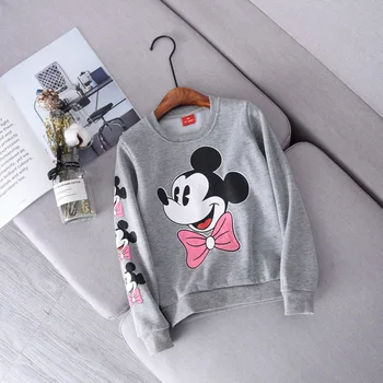 

Mickey T-Shirt for Children Mickey Minnie Costume Long Sleeve Spring Velvet Cotton T-shirt for Girls Kids Clothes
