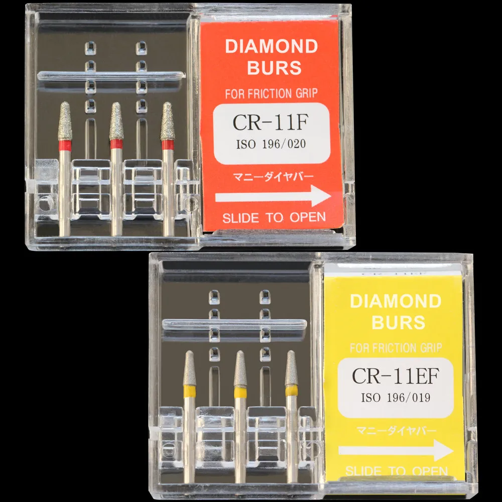 10 Packs Dental Diamond Burs CR 11F/CR 12EF/CR 21EF/CR 22F Polisher