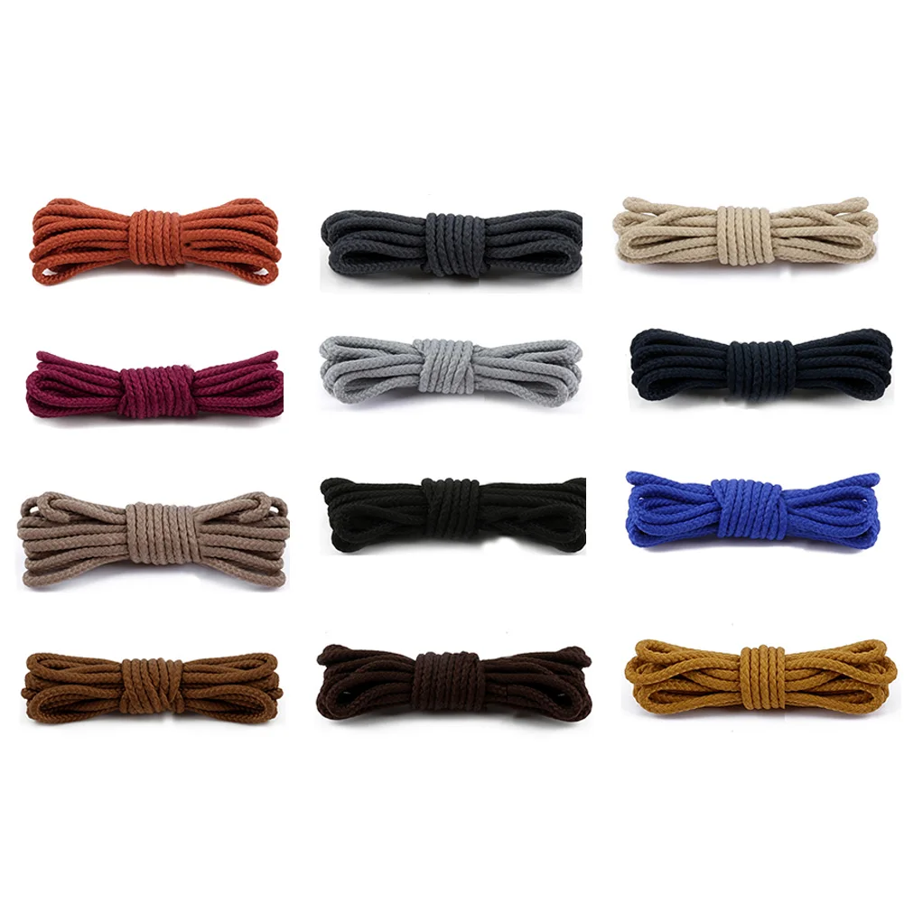 1 Pair 80/100/120/140/160 cm Solid Color Round Shoelaces for Fashion Casual Sneakers Leather Shoes Martin Boots Laces