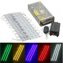 40 шт. светодиодный модуль 3 светодиодный 5 цветов SMD5050 светодиодный модуль магазин полосы светильник на переднее окно лампа+ блок питания+ пульт дистанционного управления DC12V