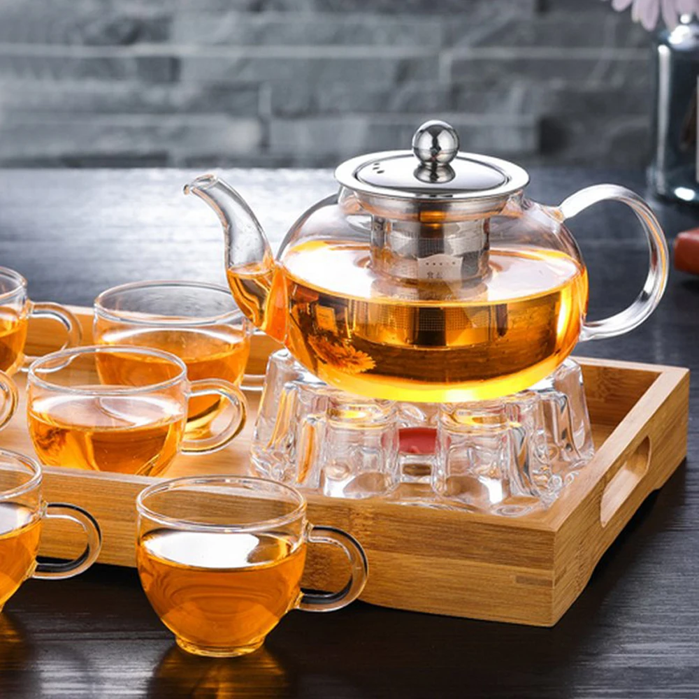 Hot Sale Tea Pot Borosilicate Glass with 304 Stainless Steel Infuser  Blooming Tea Maker and Tea Set - China Tea Pot Set and Round Glass Teapot  with Cup price