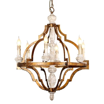 

Living room Wood chandeliers golden lighting large vintage hanging light suspension retro chandelier classic french big lighting