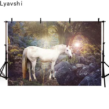 

Lyavshi unicorn fairy tale theme background forest birthday party photo background picture photography background